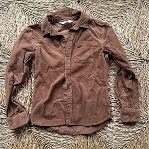 Boys H&M Corduroy Button-Up Shirt in Chestnut Brown size 10